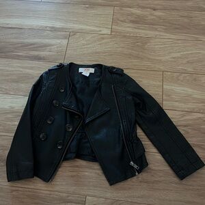 Girls Black Vegan Leather Jacket